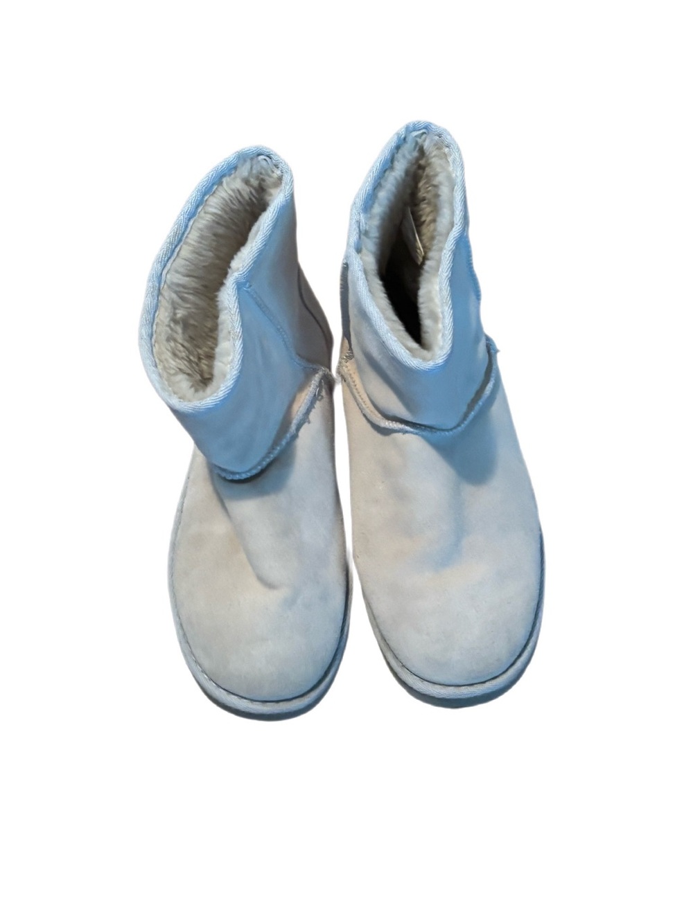SO Kohl's "Shortie" Dove Grey Leather Cozy Boots - Women's Size 7